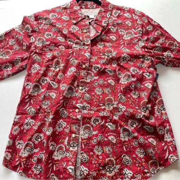 Pendleton Floral Paisley Long Sleeve Button Down
Shirt Red Large - Picture 3 of 9